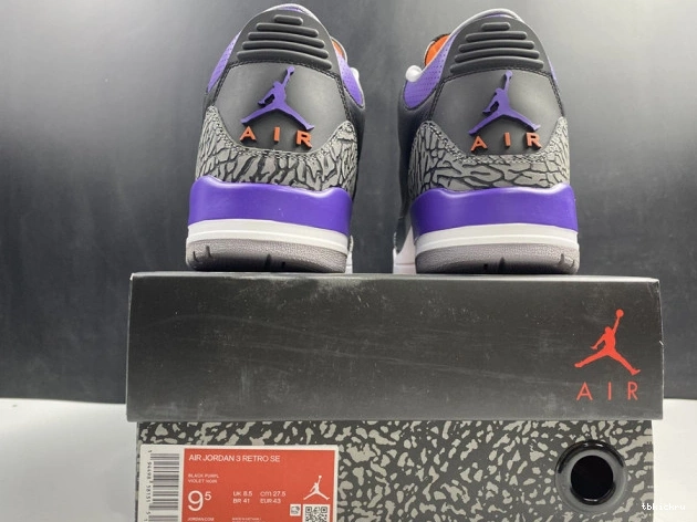Rep TBK Black Court Air 050 Jordan Purple 3 CT8532 Retro 0709